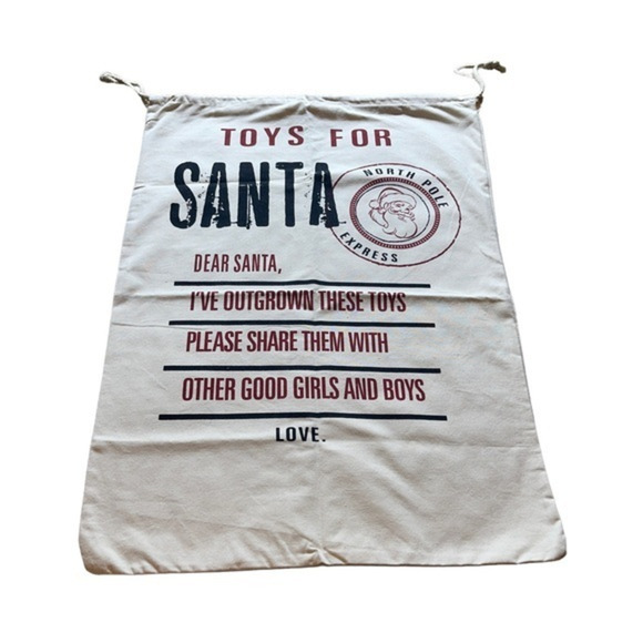 Toy Bag Santa Christmas Toy Drive Donation Holiday Spirit Giving - Picture 1 of 3